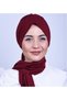 Stylish Gathered Burgundy Colored Bonnet - 2