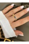 Minimal Stone Bottom Adjustable Women's Ring - 3