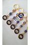 Gift Evil Eye Beaded Eye Detailed Keychain - Navy Blue 10.5 cm - 5