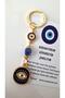 Gift Evil Eye Beaded Eye Detailed Keychain - Navy Blue 10.5 cm - 3