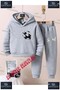 Children's Unisex "Football Roveseta Black and White Special Printed Hooded Sweatshirt and Tracksuit Set