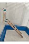 Wooden Bird Ladder with Mirror (5 Steps-Natural Wood) - 2