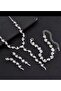 Sparkling Elegance 3-Piece Stone Jewelry Set – Necklace, Earrings, Bracelet | Wedding & Special Day Style - 3