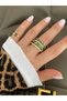 4 Rows of Double Color Stones, Size 7-8 Women's Ring - 4
