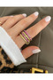 4 Rows of Double Color Stones, Size 7-8 Women's Ring