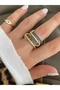 4 Rows of Double Color Stones, Size 7-8 Women's Ring - 2