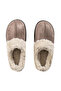 Beige Suede Look Women's House Slippers - 6