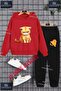 Children's Unisex Custom Printed Hoodie and Sweatpants Set with the Text: "Cat Squeaking Orange"