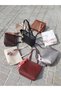 Khaki Color Large Size Women's Shoulder Bag with Scarf Detail - 3