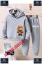 Children's Unisex Custom Printed Hoodie and Sweatpants Set with the Text: "Bear Brown Real Hat-Carrying".