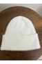 White Women's Soft Acrylic Fabric Fringed Furry Beanie – Warm Winter Hat - 4