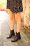 80250 Real Leather Thick Heeled Zippered Boots with Knit and Buckle Detail - 2