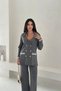 Double Breasted Collar Pocketed Knitwear Bottom Top Set Aw25Au0002
