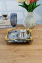 Luxury Gold Rose Detailed Square Serving Tray 21x21 cm – With Legs - 3