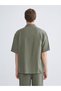 Ozmarka New Season Comfortable Fit Resort Collar Short Sleeve Muslin Men's Shirt - 4