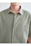 Ozmarka New Season Comfortable Fit Short Sleeve Linen Look Men's Shirt - 3