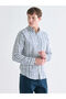 Regular Fit Long Sleeve Plaid Dobby Men's Shirt