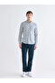 Regular Fit Long Sleeve Plaid Dobby Men's Shirt - 2