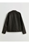 Vizyon New Season Standard Fit Shirt Collar Men's Leather Look Jacket - 7