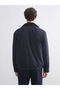 Lcw Vision Navy Blue Velvet Collar Men's Jacket - 5