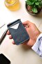 Navy Blue Men's Wallet Genuine Leather Money Clip Vintage Card Holder