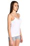 Tutku-Women's White Large Size Ribbed Rope Strap Laced Undershirt 6-Piece Economical Package 0139 - 2