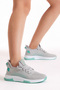Unisex Gray Poly Sole Textile Fabric Lace-Up Sneakers