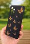 Samsung Galaxy A53 - Orange Butterfly Patterned Silicone Shock-Absorbing Classic Protective Rubber Case - 4