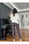 Brown Elastic Waist Double Leg Lycra Pants - 8