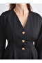 Soulife Black V-Neck Peplum Women's Jacket - 3