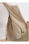 Brown Fur Collar Oversized Women's Suede Coat - 4