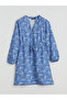 Blue Scoop Neck Floral Mini Dress - 6