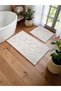 Ocevia Cotton Bath Mat Set (60X100)(50X60) Cream--11