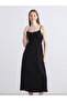 Black Tie-Up Neck Strap Waist-Fitted Dress - 2