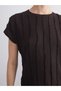 Two Mt Shop Quality Lcw Everyday Brown Raschel Plain Loose & Baggy Short Sleeve Women's T-Shirt - 4