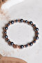 Certified Terahertz-Hematite Natural Stone Macrame Adjustable Bracelet with Zircon Apparatus - 4