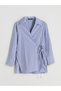 Lcw Modest Navy Blue Tie-Waist Women's Shirt Tunic - 5
