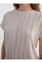 Two Mt Shop Quality Lcw Everyday Gray Raschel Plain Loose & Loose-Fitting Short Sleeve Women's T-Shirt - 4