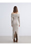 Quality Pieces from Çelebi Store Wide Roba Collar Bodycon Knitwear Dress - 7