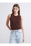 Alita City Farkıyla Xside Brown Knitwear Plain Women's Sweater