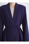 Two Mt Shop Quality Lcw Modest Navy Blue Polyviscon Plain Loose & Baggy Women's Blazer Jacket - 3