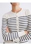 Esvab • Modern & Distinctive Zero Roba Collar Striped Women's Knitwear Cardigan - 4
