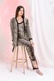 Women's 3-Piece Velvet Dressing Gown Pajama Set Dowry Set - 2