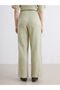 Green Textured Muslin Women's Trousers with Elastic Waist - 4