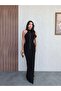 Long Dress with Side Shirring and Button Detail - 4