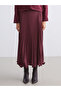 Alita City Lcw Modest Burgundy Chiffon Plain Long Women's Skirt with a Difference - 2
