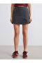 Two Mt Shop Quality Xside Anthracite Polyviscon Plain Mini Women's Shorts Skirt - 3
