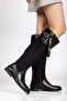 Women's Zippered Buckle Casual Boots Lior Black - 3
