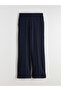 Navy Blue Women's Sweatpants with Elastic Waist - 7