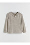 Alita City Lcw with a Difference Grace Beige Plain Oval Neck Long Sleeve Women's Blouse - 5